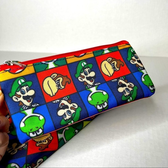 Super Mario‎ Drawstring Cinch Backpack Pencil Zip Pouch Gym Book Bag Nintendo - Picture 5 of 9
